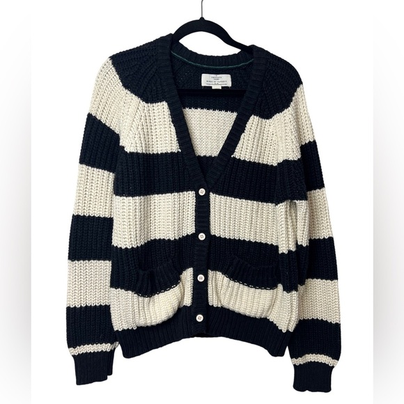 Trovata Birds of Paradis Black Striped Cardigan Size L - Picture 5 of 7